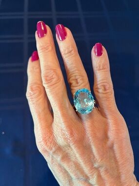 Blue Topaz and Sterling Silver Ring